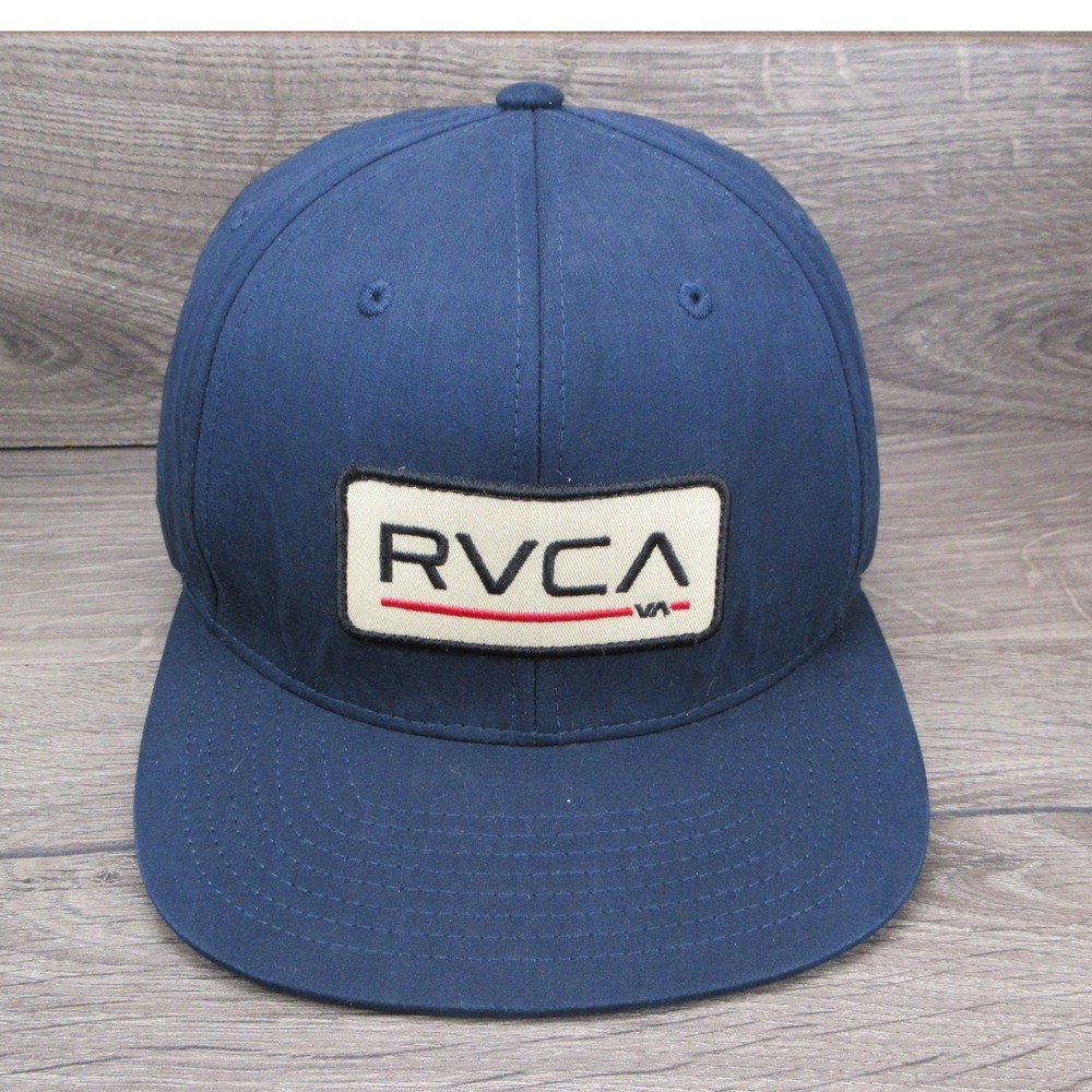 RVCA Hat Cap Mens Snap Back Blue Skate Surf Streetwear Mid Fit